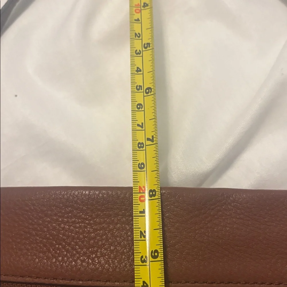 VTG Fossil Piper brown large crossbody shoulder bag pebbled leather zip bottom - Picture 8 of 16